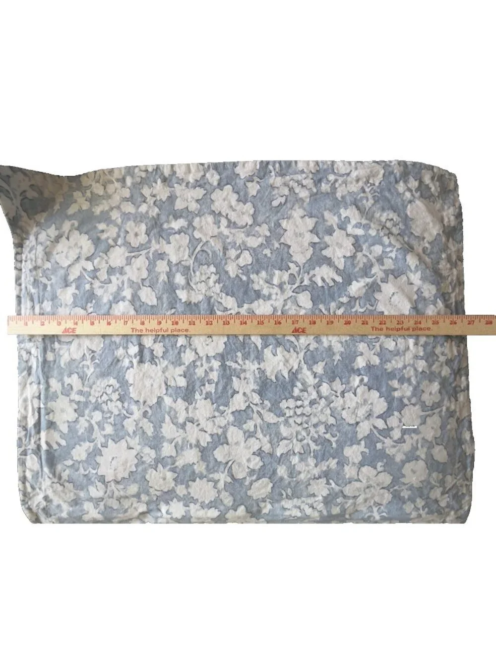 LAUREN RALPH LAUREN Pillow Sham PAIR Blue White Floral Stripe Zipper VTG Cottage